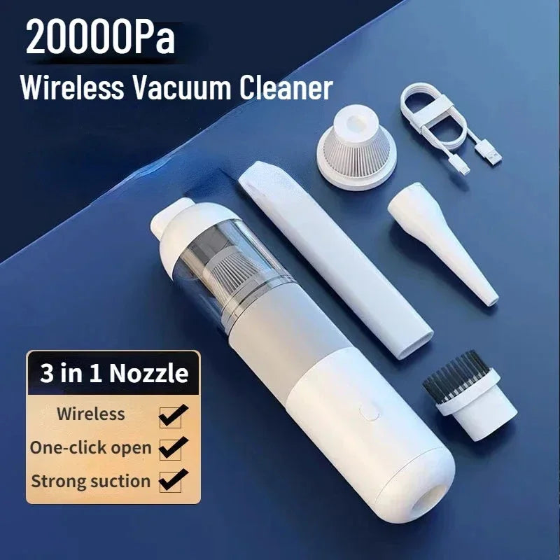 3-in-1 Wireless Car Vacuum Cleaner – Portable Mini Handheld Dust Catcher for Auto Interior Cleaning