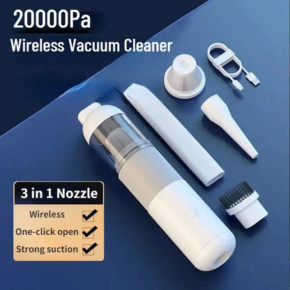 3-in-1 Wireless Car Vacuum Cleaner – Portable Mini Handheld Dust Catcher for Auto Interior Cleaning