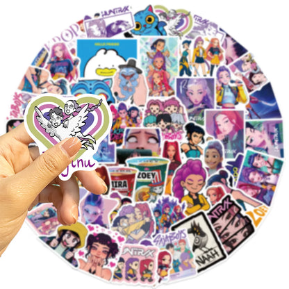 55-170PCS K-Pop Demon Hunters Anime Stickers – Waterproof DIY Decoration for Boys, Girls & Fans Gift