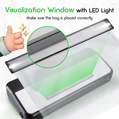 INKBIRD INK-VS03 Food Vacuum Sealer Machine – 80KPA Strong Suction Automatic Vacuum Sealer with Starter Kit for Food Storage & Preservation