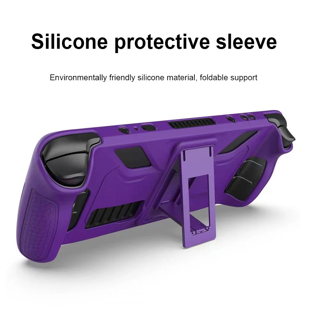 Silicone Console Protector for Steam Deck – Anti-Slip Soft Shell Case with Bracket Replacement Accessories