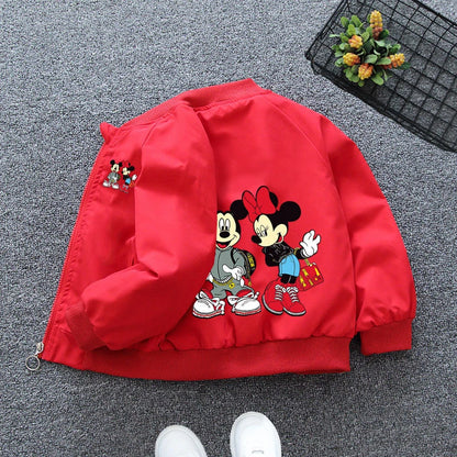 Spring Cartoon Mickey Mouse Hooded Jacket – Baby Boys & Girls Sweatshirt Windbreaker Coat for Kids Ages 1-6 Years