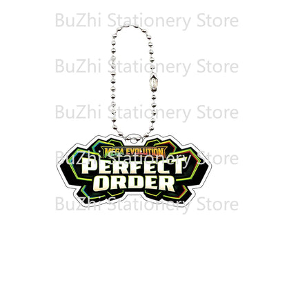 Anime Mega Evolution Acrylic Keychain 5cm – PTCG PKM Cartoon Game Logo Bag Charm Pendant Gift Toy for Boys & Girls Collection