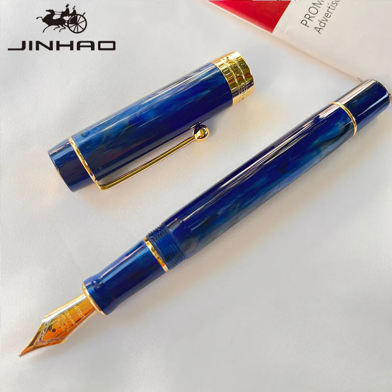 Jinhao 100 Celluloid Fountain Pen – Classic Style Fine Nib with Refillable Converter | Smooth Writing Instrument