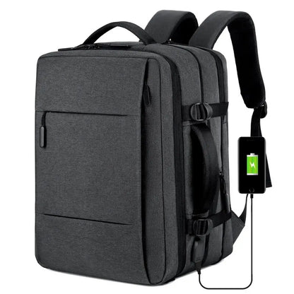 Classic Men's Travel Backpack | Business & School | Expandable USB Bag | Large Capacity Laptop Waterproof Fashion