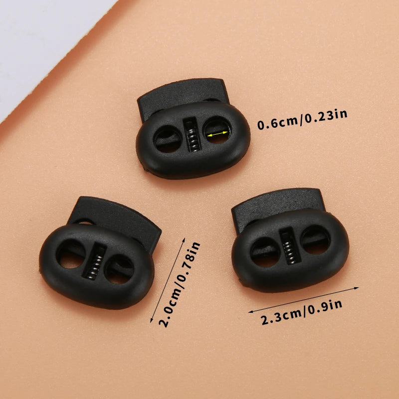 Plastic Cord Lock Stopper Toggle – Drawstring, Elastic Lanyard & Paracord Rope Clip for Bags & Garments
