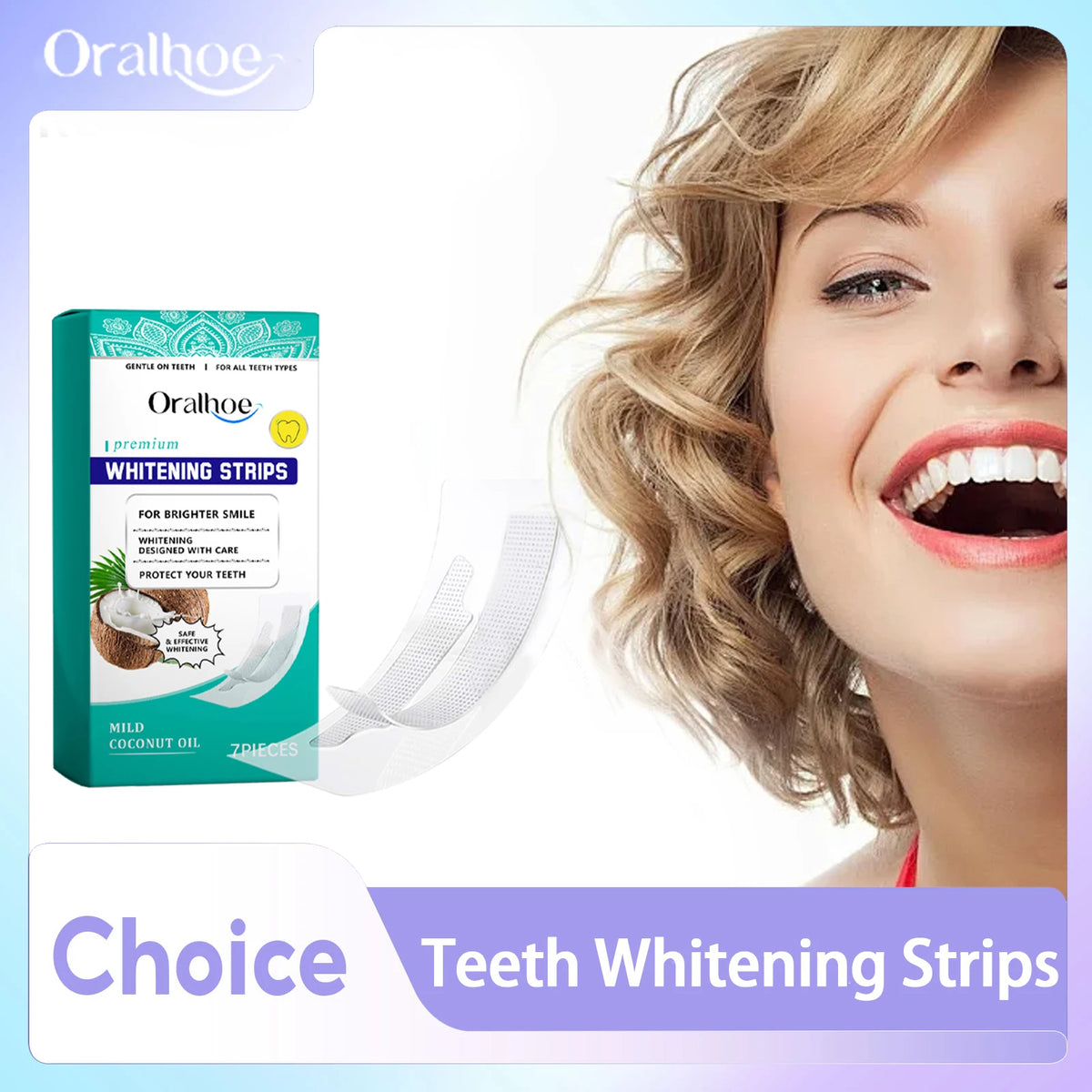 Teeth Whitening Strips - Tooth Stain Removal, Whitening Care, and Fresh Breath Oral Hygiene Treatment