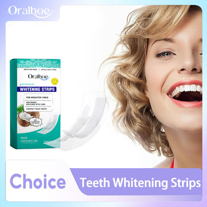 Teeth Whitening Strips - Tooth Stain Removal, Whitening Care, and Fresh Breath Oral Hygiene Treatment