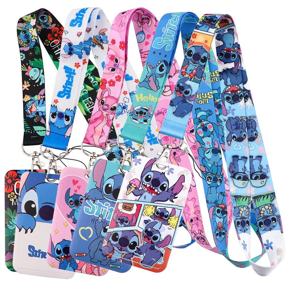 Cute Alien & Angel Cartoon Credential Holder Lanyard for Key, Card Badge & Gym Accessories