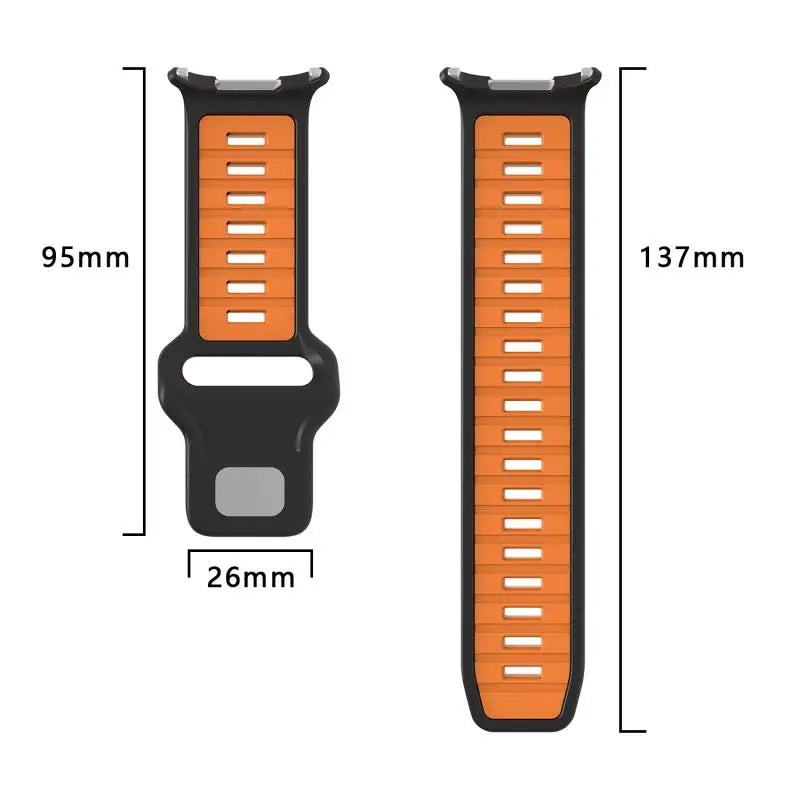 Sports Silicone Strap for Samsung Galaxy Watch Ultra 2025 — Soft Two-Color No-Gap Band for 47mm Galaxy Watch 7 Ultra