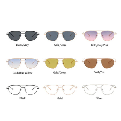 Classic Metal Sunglasses for Men and Women 2022 - Luxury Brand Trendy Square UV400 Shades
