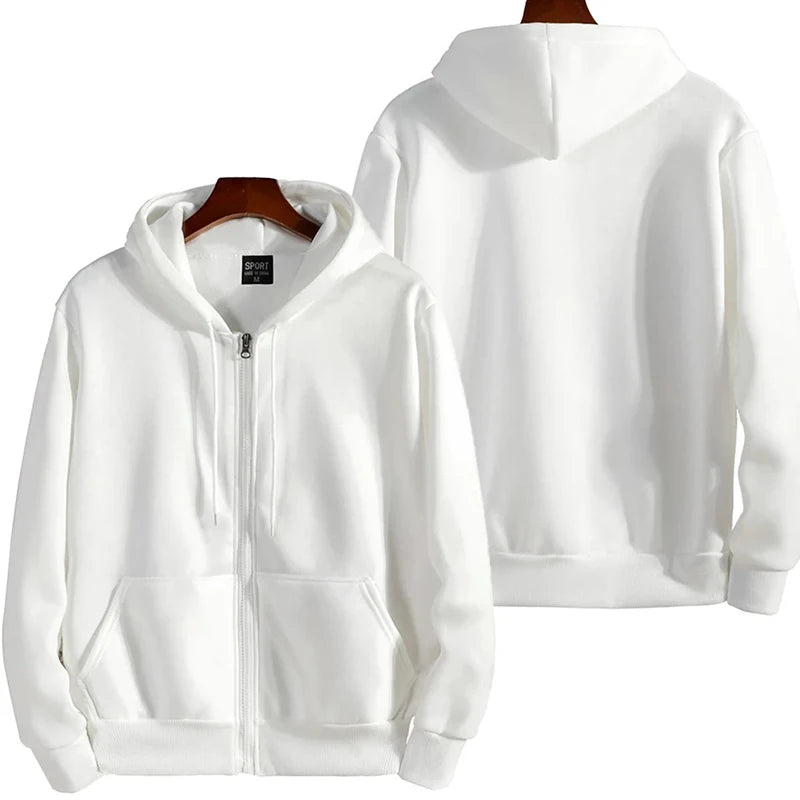 Men’s Zipper Hoodie – Autumn Winter Long Sleeve Casual Sportswear Hooded Sweatshirt Loose Fit