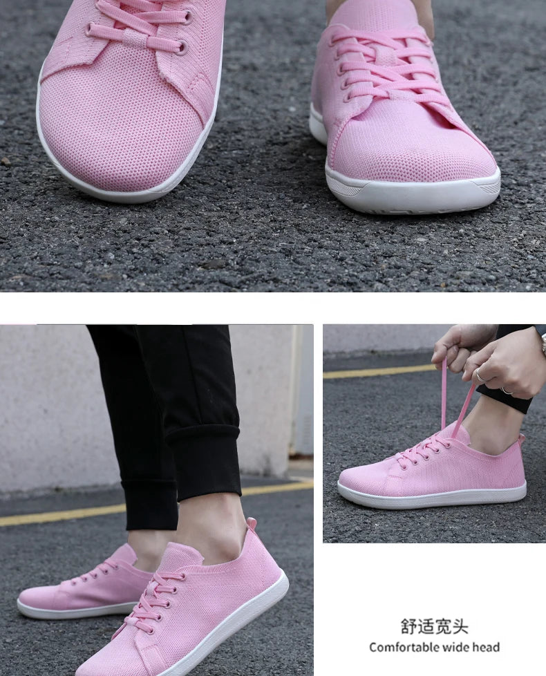 Wide Toe Barefoot Shoes for Men & Women – Minimalist Walking Sneakers with Zero Drop Sole & Breathable Mesh