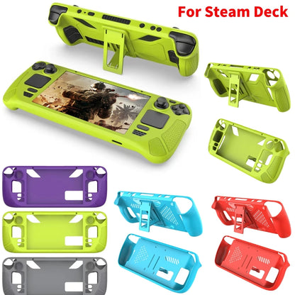 Silicone Console Protector for Steam Deck – Anti-Slip Soft Shell Case with Bracket Replacement Accessories