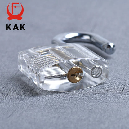 KAK Transparent Practice Padlock - DIY Cutaway Lock Picking Training Tool with Keys for Locksmith Practice