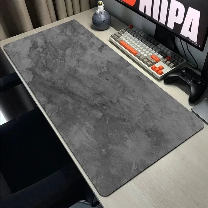 900x400mm XXL Large Desk Mouse Pad – Grey Gaming Keyboard Mat with Overlock Edge, Anti-Slip Computer Desk Mat Accessories