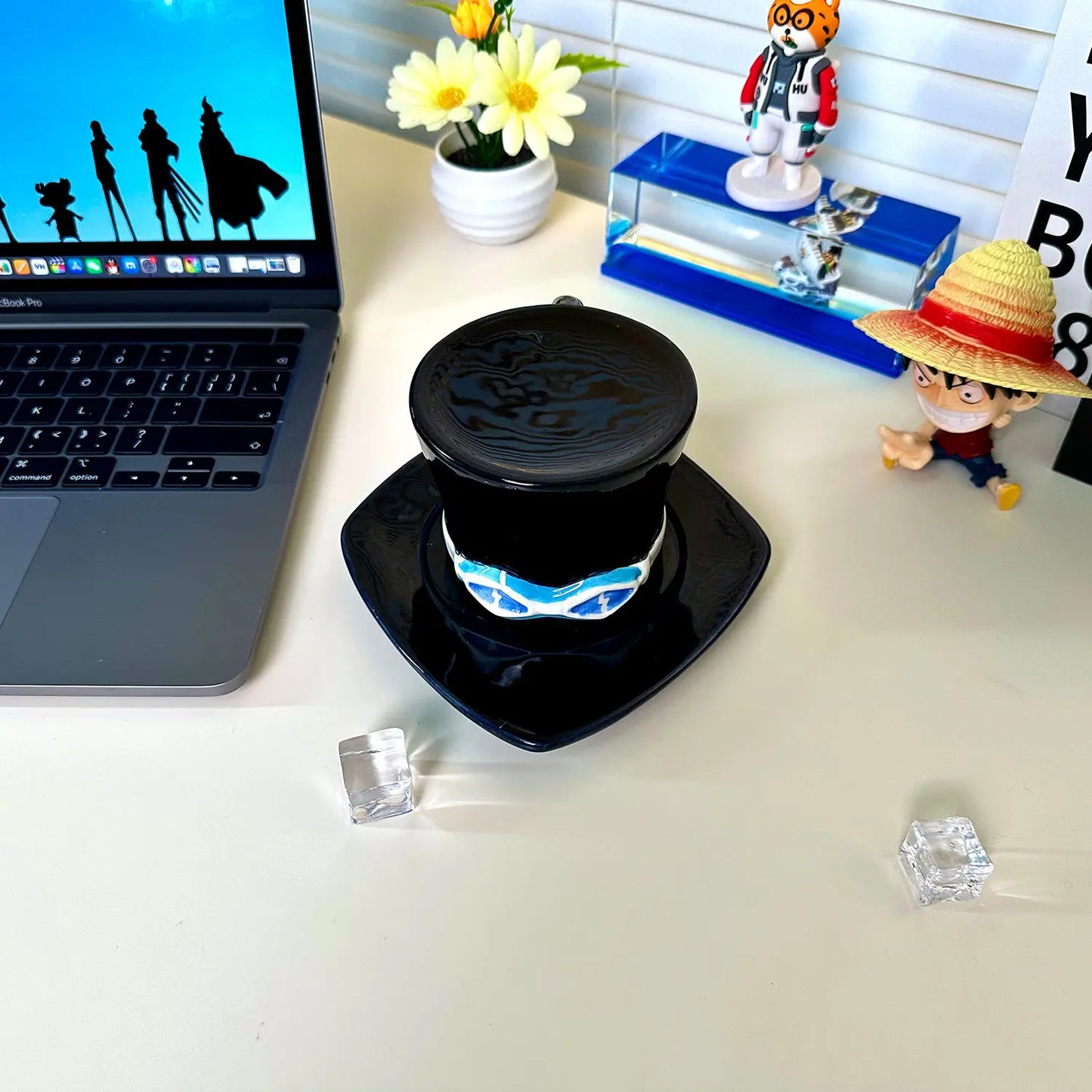 Anime Cosplay Ceramic Mug – Luffy, Ace & Sabo Three Brothers Hat-Shaped Coffee Cup for Parties