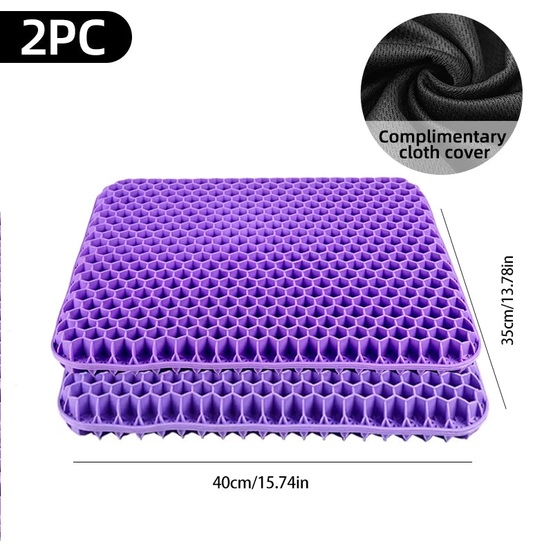 Breathable Honeycomb Gel Seat Cushion – Summer Comfort for Back & Tailbone Pain, Office, Wheelchair & Car Chair