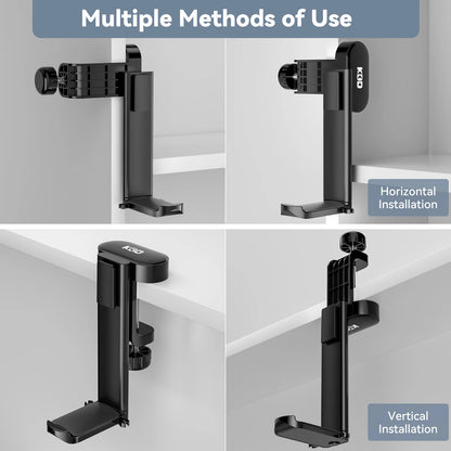 3-in-1 Rotatable Headphone Holder - Under Desk Clamp with Replaceable Cup Holder, Universal Controller and Headset Stand