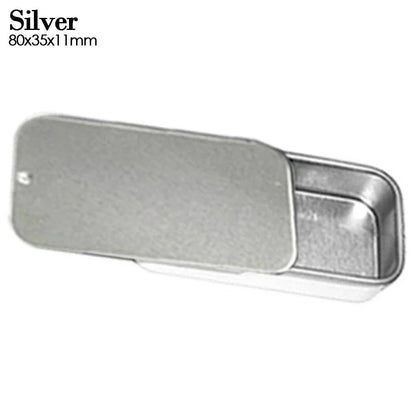 Metal Rectangular Mini Tin Box – Hinged Push-Top Candy, Pill & Small Storage Container