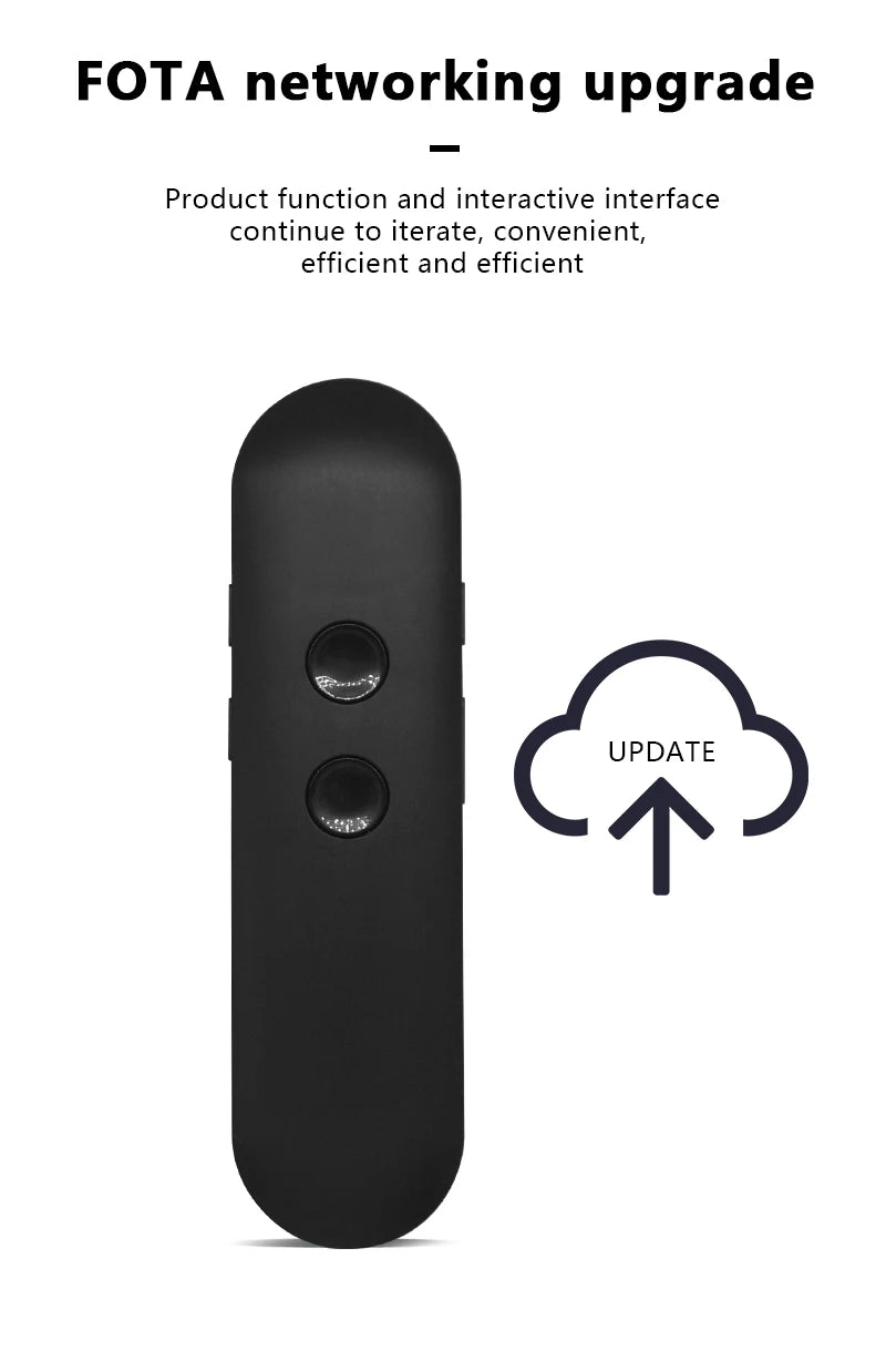 2024 T4 Portable Wireless Smart Translator - Two-Way Instant Voice Translation in 40 Languages, Bluetooth Multi-Language App