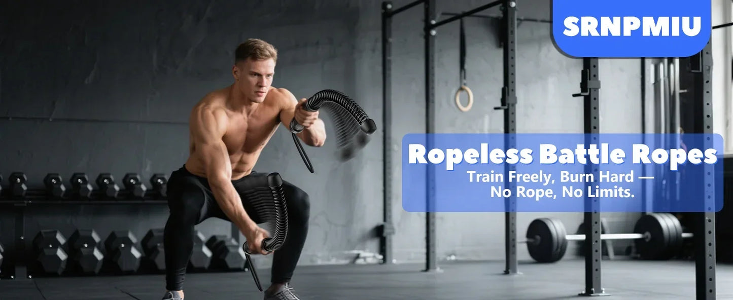 2PCS Cordless Battle Rope — Multifunctional Home Gym Training System for Full-Body Strength & Arm Workout, Unisex