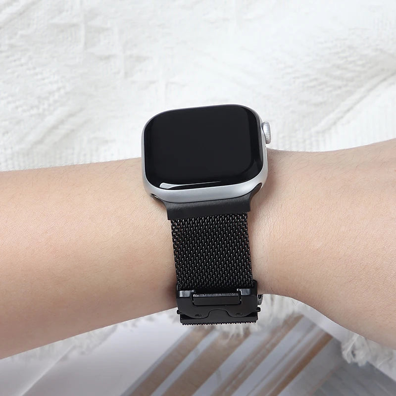 Milanese Loop Stainless Steel Strap for Apple Watch – Compatible with Ultra 2, Series 10/9/8/7/6/5/4 (38mm-49mm)