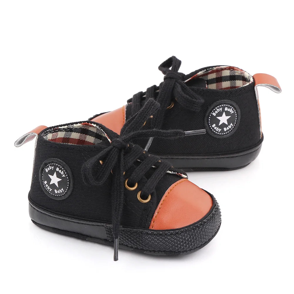 New Baby Shoes for Boys & Girls – Classic Canvas Casual Sneakers, Soft Sole Non-Slip Toddler Walkers D2486