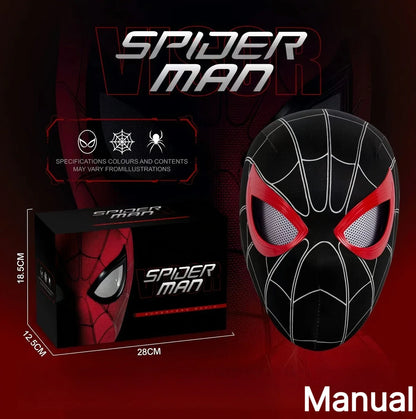 Miles Spider-Man 1:1 Electronic Mask - Moving Glowing Eyes with Ring Control for Cosplay & Collectors