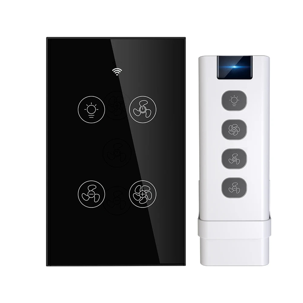 WiFi RF Smart Ceiling Fan Light – 2/3 Way Control, Speed Control, Smart Life/Tuya App, Alexa & Google Home Compatible
