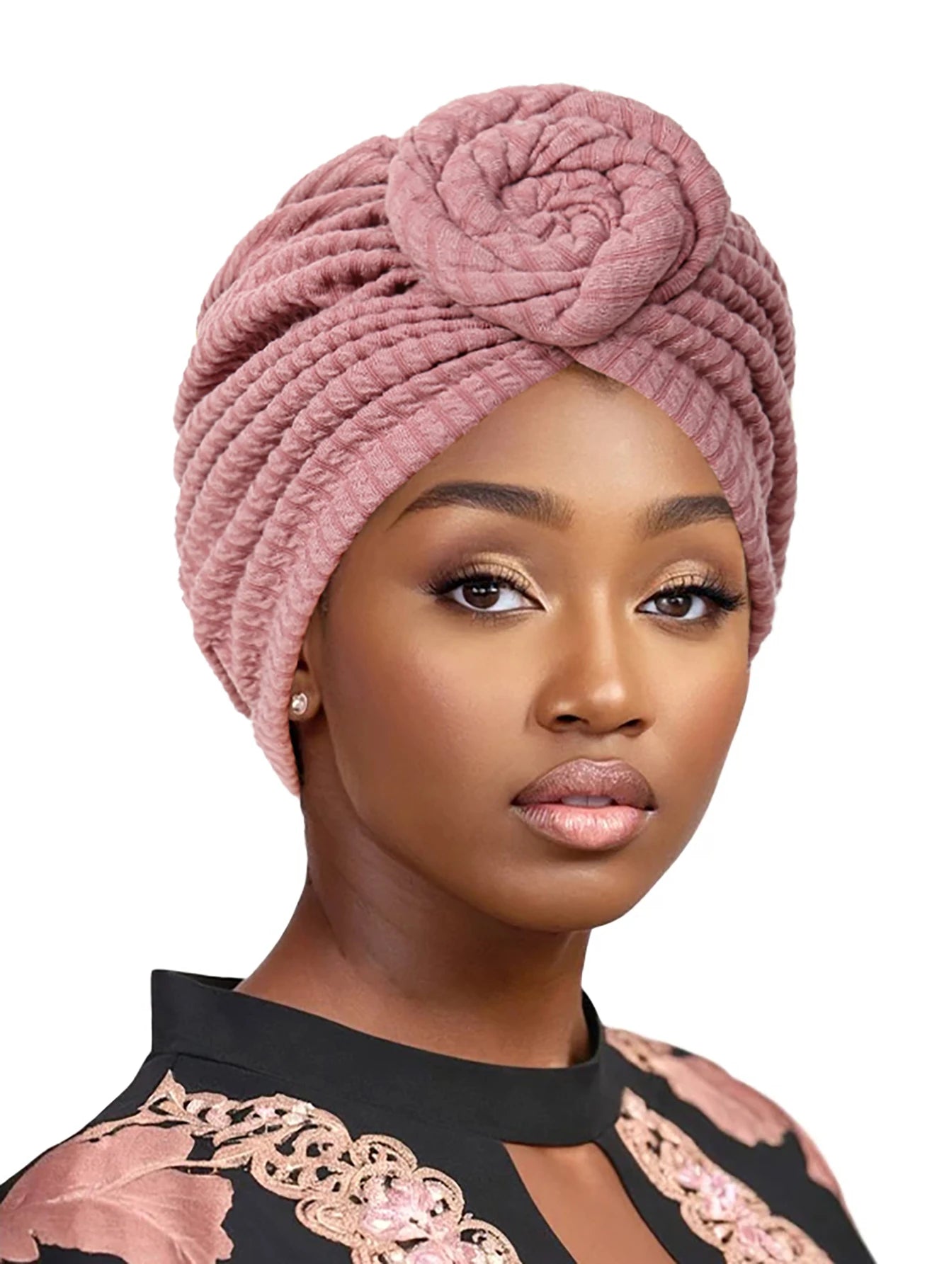 Women’s Fashion Turban Hijab Hat – Soft Elastic African Head Wrap, Breathable Muslim Chemo Cap for Girls & Women