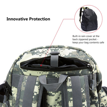 Bassdash Tactical Fishing Tackle Backpack – Lightweight Multifunctional Tackle Bag with Storage Boxes