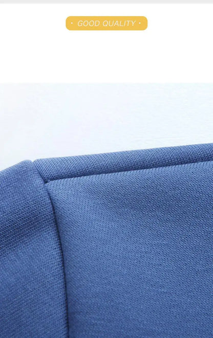 Zipper Hooded Sweatshirt – Autumn Winter Fleece-Lined Cotton Cardigan for Men & Women, Solid Color Y2K Style