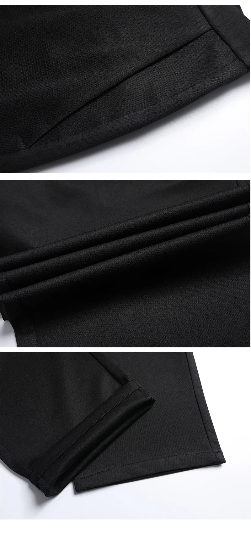 Men's Stretch Suit Pants – Smart Casual Solid Color Straight Trousers | Black Full-Length Work & Dress Pants