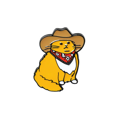 Cartoon Fat Cat with Hat Brooch – Enamel Pin for Backpack, Hat, Shirt & Lapel, Perfect Gift for Friends