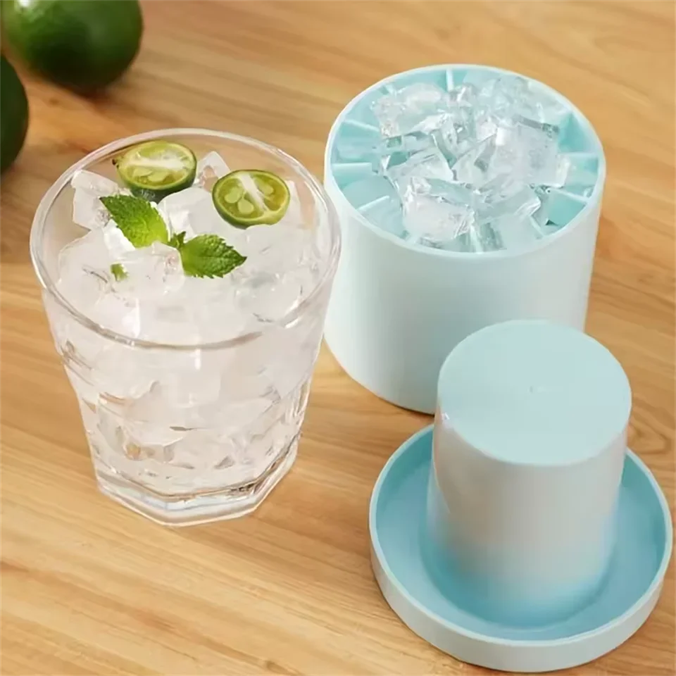 Food-Grade Silicone Ice Mold — Cylinder & Lattice Ice Maker, Quick Freeze Ice Cups & Storage for Home Use
