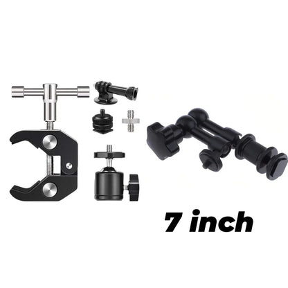 7"/11" Articulating Magic Arm with Super Clamp – DSLR Camera Rig Mount for Monitor, LED Light & Video Accessories