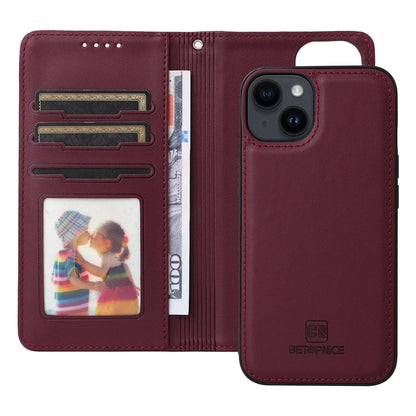 BETOPNICE 2-in-1 Detachable Wallet Case for iPhone 16/15/14/13/12/11/XR/XS Series – Magnetic Clasp Flip Cover with Removable Phone Case