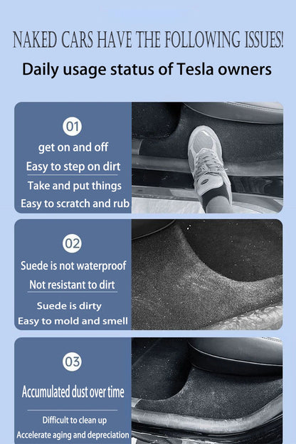 2/4/8PCS Tesla Model 3/Y Highland Door Sill Protector — ABS Anti-Kick Waterproof Threshold Strip for Front & Rear