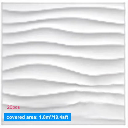 20PCS 3D Wall Panels 30x30cm Decorative Wall Tiles – Modern Peel & Stick Wall Decor for Living Room, Bedroom, Office & Hotel