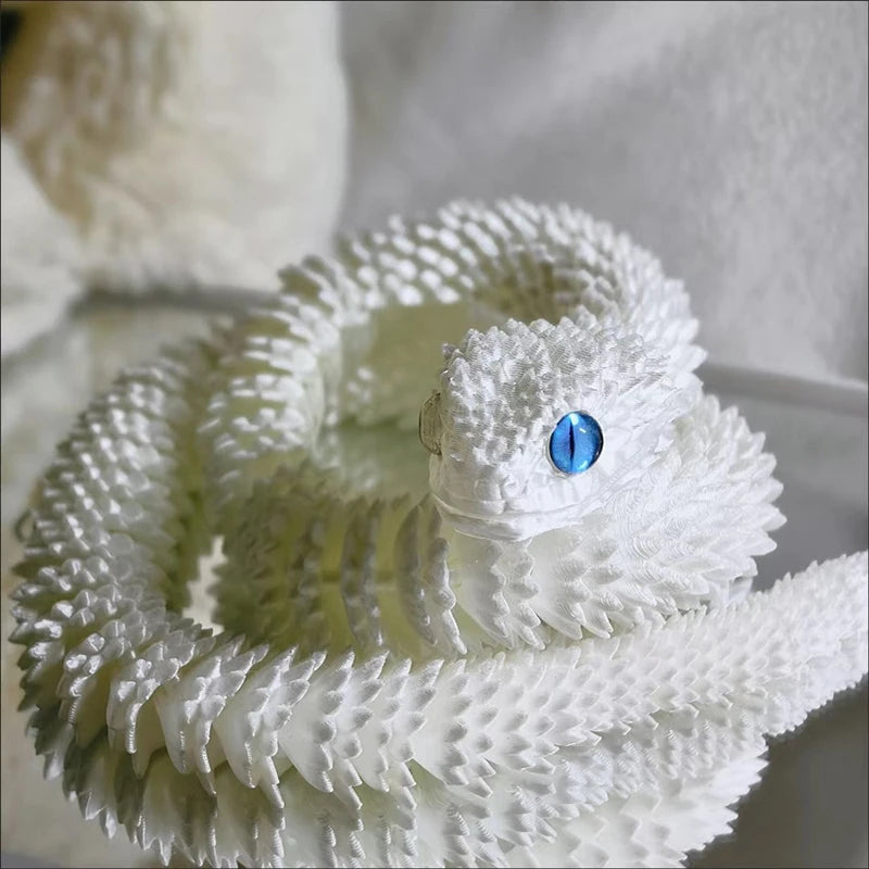 3D Printed Movable Joint Snake Figurine — Simulation Fidget Toy, Office Desktop Ornament, 2025 New Year Gift Craft