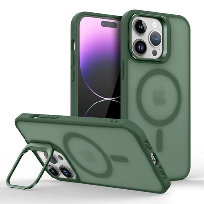 Magnetic Metal Lens Stand for iPhone 11–17 – MagSafe Compatible Matte Wireless Charging Case Holder