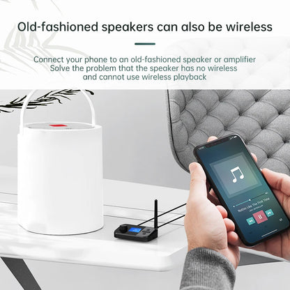 Multi-Function Bluetooth Audio Transmitter & Receiver | 3.5mm AUX, Optical, Coaxial Wireless Adapter DAC Converter for TV & PC