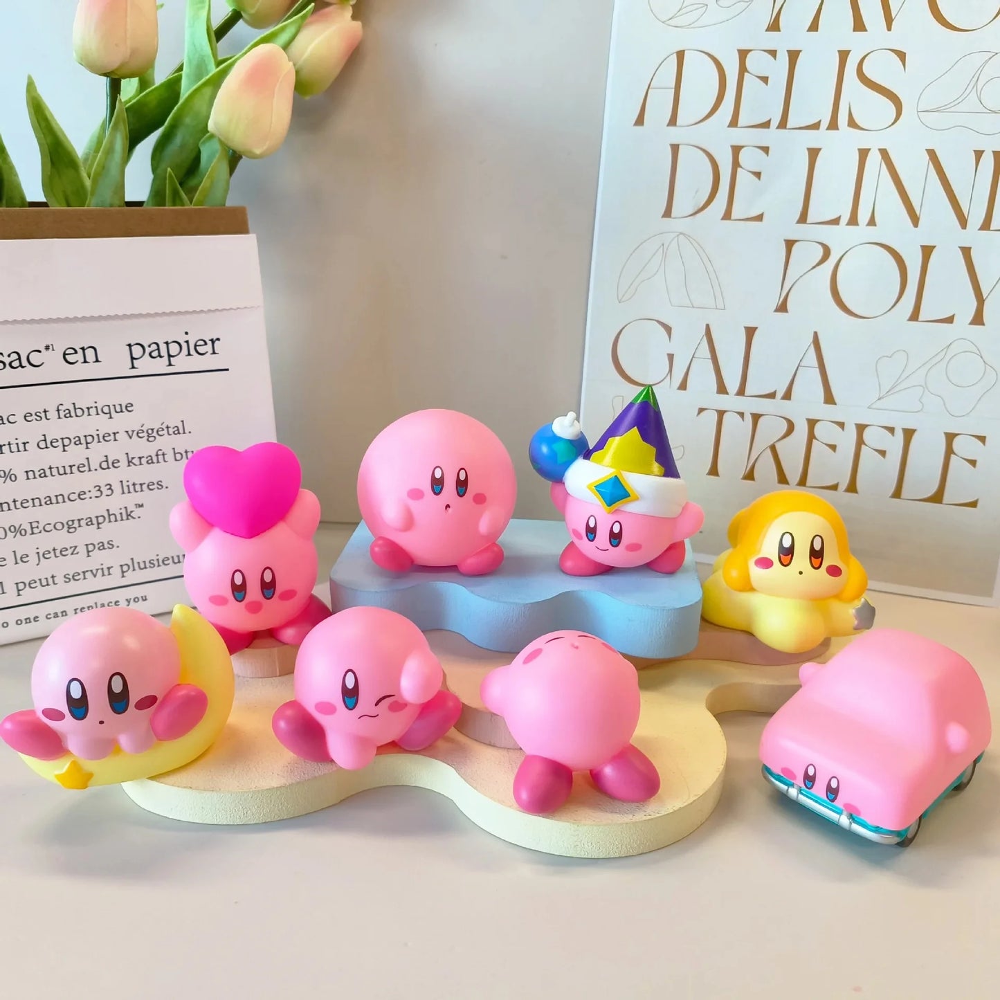 8pcs Star Kirby Anime Figure Set – Cute Pink Mini Figures Collectible Toy for Kids’ Gifts