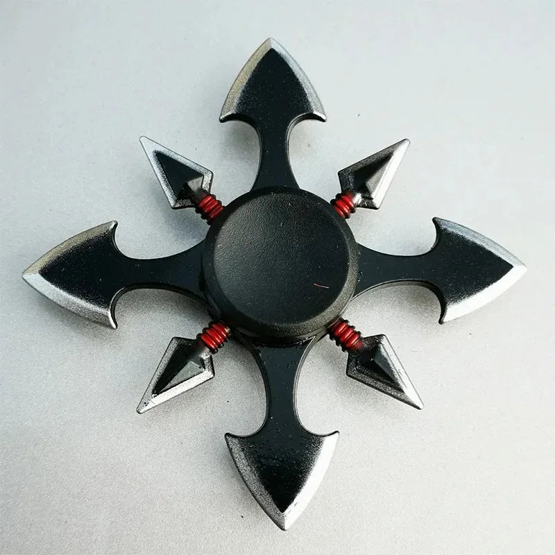 Creative Tri-Spinner Fidget Toy – Zinc Alloy Ninja Shuriken Sharingan Hand Spinner Stress Reliever for Kids