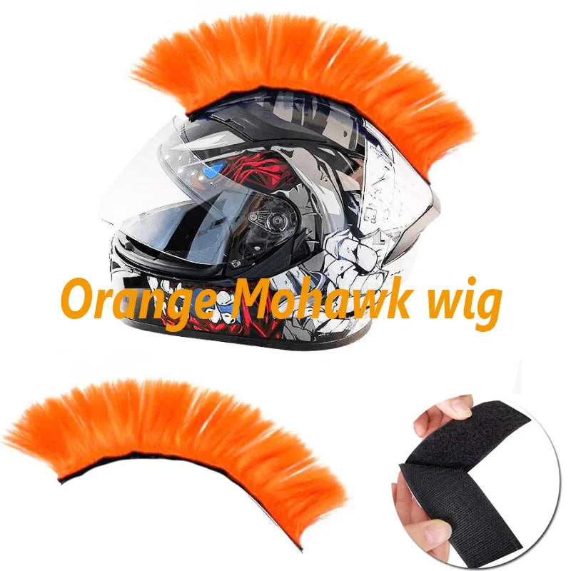 Creative Motorcycle Helmet Mohawk Wig – Electric Helmet Decoration Cosplay Accessories for Motorbike