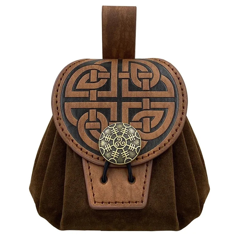 Steampunk PU Leather Fanny Pack for Men – Medieval Cosplay Waist Bag, Coin Purse, Hip Belt Bag