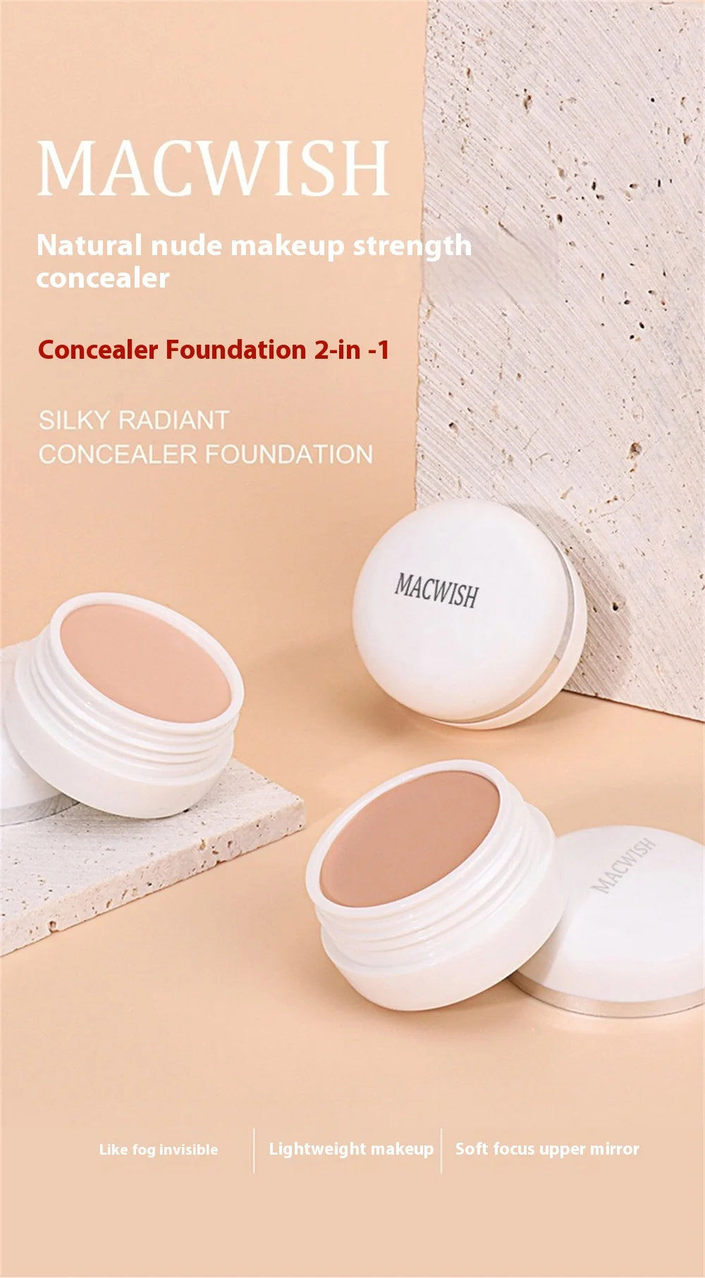 Waterproof Full Coverage Concealer – Natural Finish Foundation for Tattoos, Scars, Dark Circles, Acne, and All Skin Types
