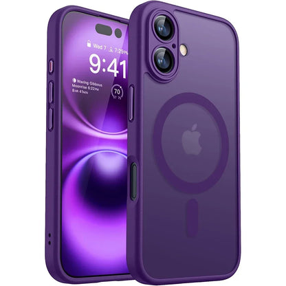 Matte Magnetic Translucent Armor Case - Shockproof MagSafe Cover for iPhone 11-17 Pro Max, Plus & Wireless Charging