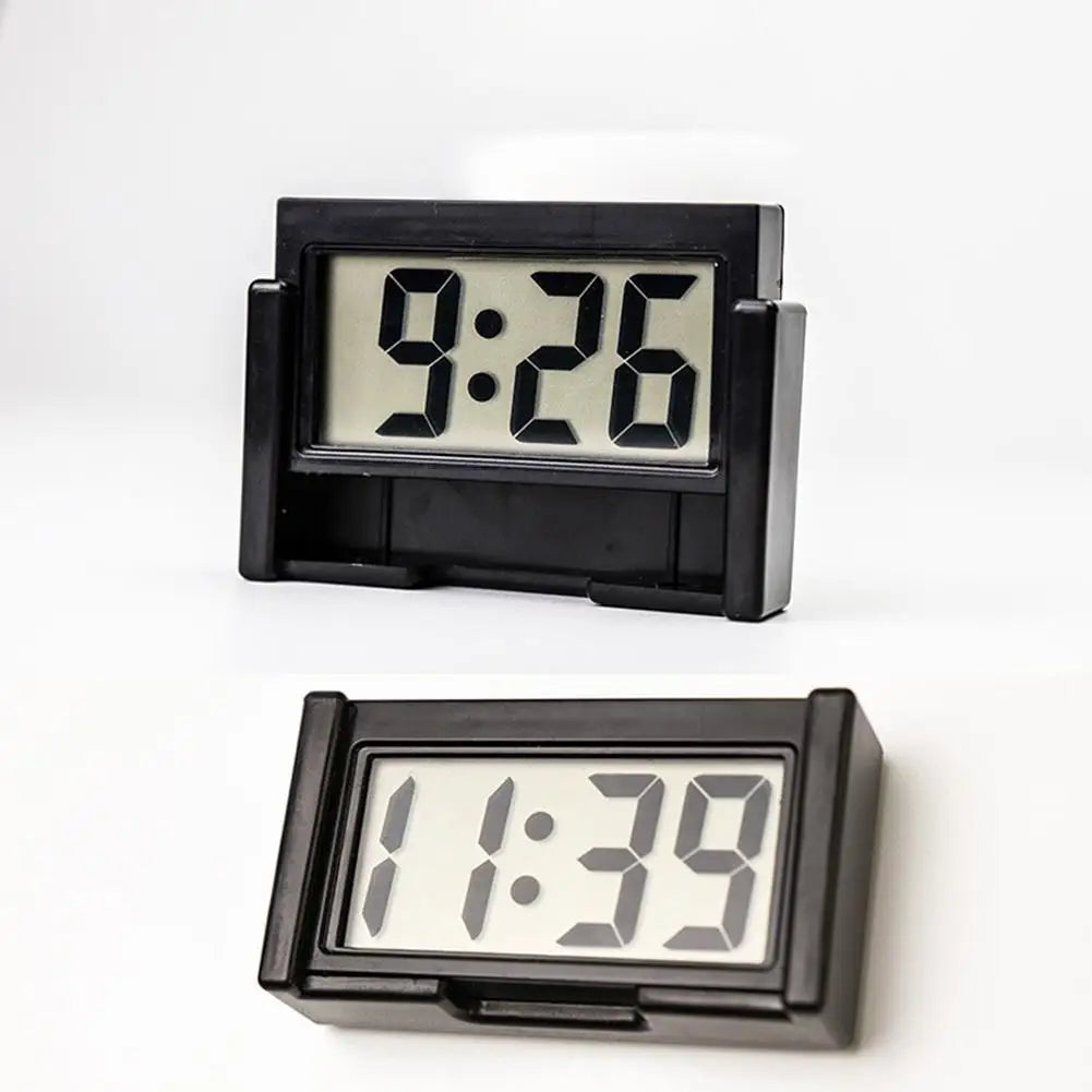 Mini Digital Car Dashboard Clock – Large Screen Self-Adhesive Electronic Clock for Cars & Trucks, Portable Mini Time Display Accessory